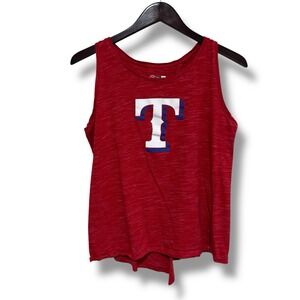 MLB Texas Rangers Women's Graphic Logo Tank Top Split Back Size Large 18x25